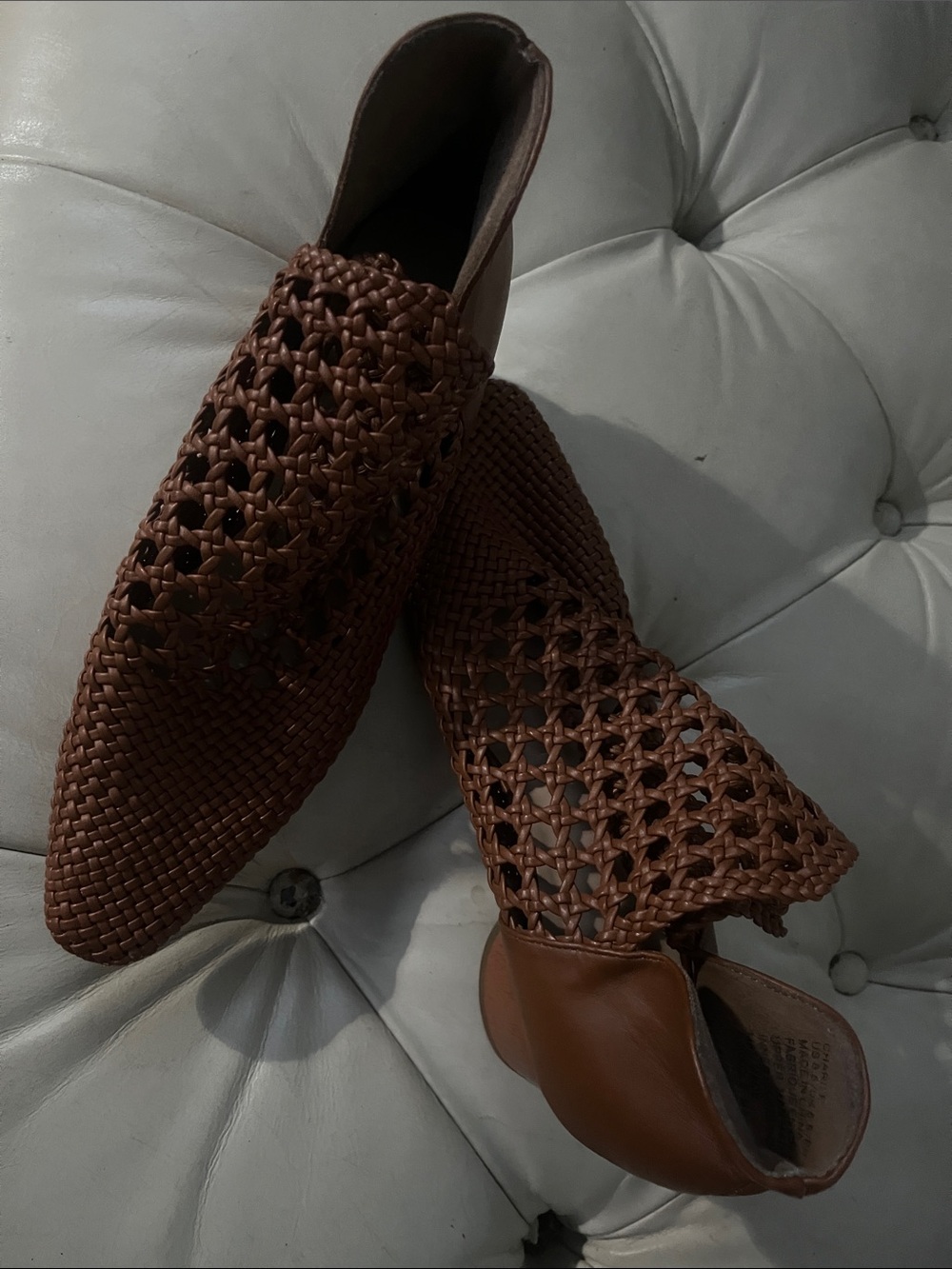 JustFab Brown Woven Slip-On Loafers